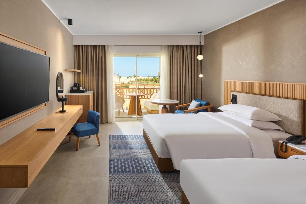 Unutrasnjost sobe Sheraton Soma Bay hotela u Hurgadi, od pet zvezdica.